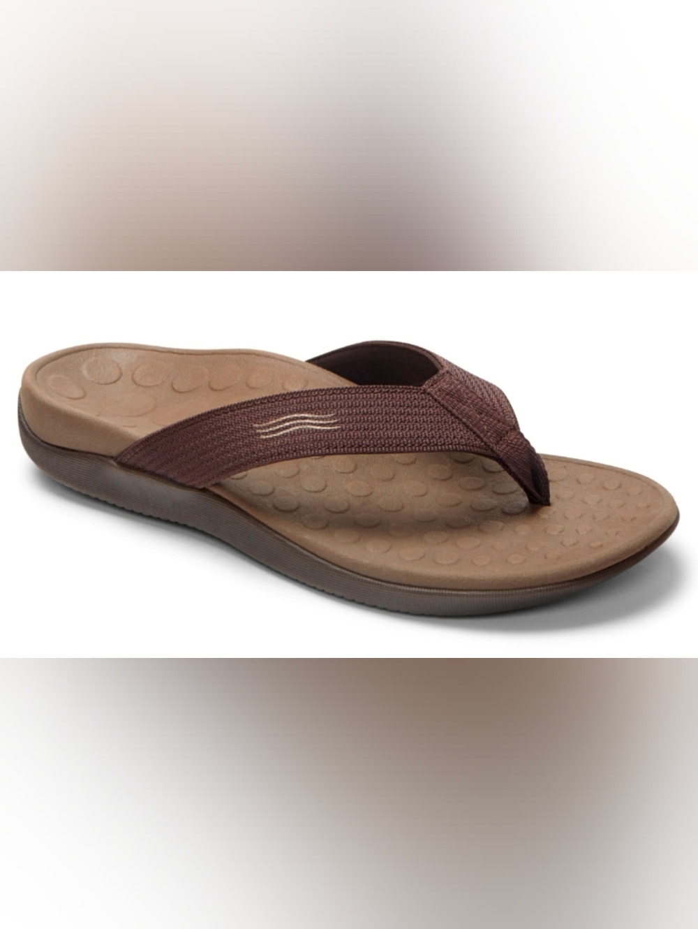 Vionic Wave Brown Flip Flop Unisex M/W 8/9
